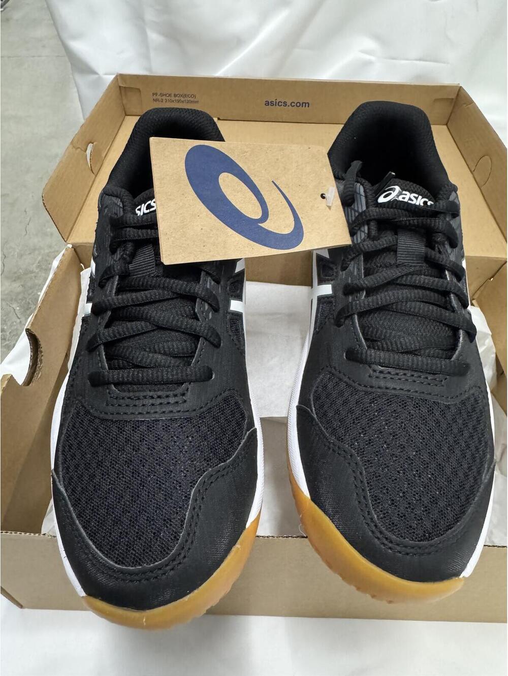 Asics Black and White Volleyball Shoes with Gum Sole
